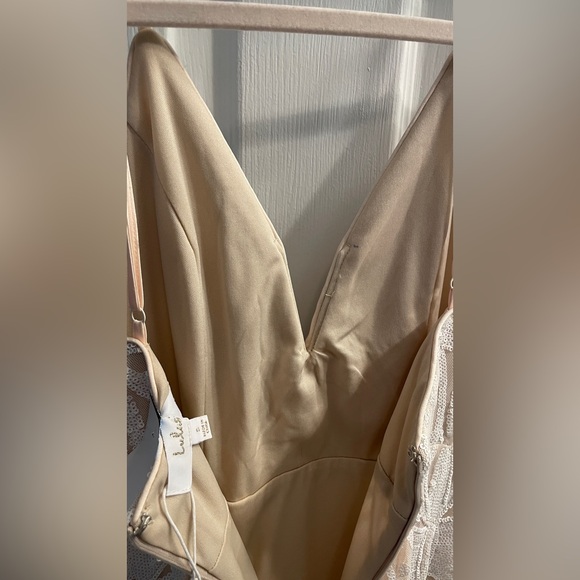 Lulus Destined for Romance Beige and White Sequin Maxi Dress - Picture 7 of 8